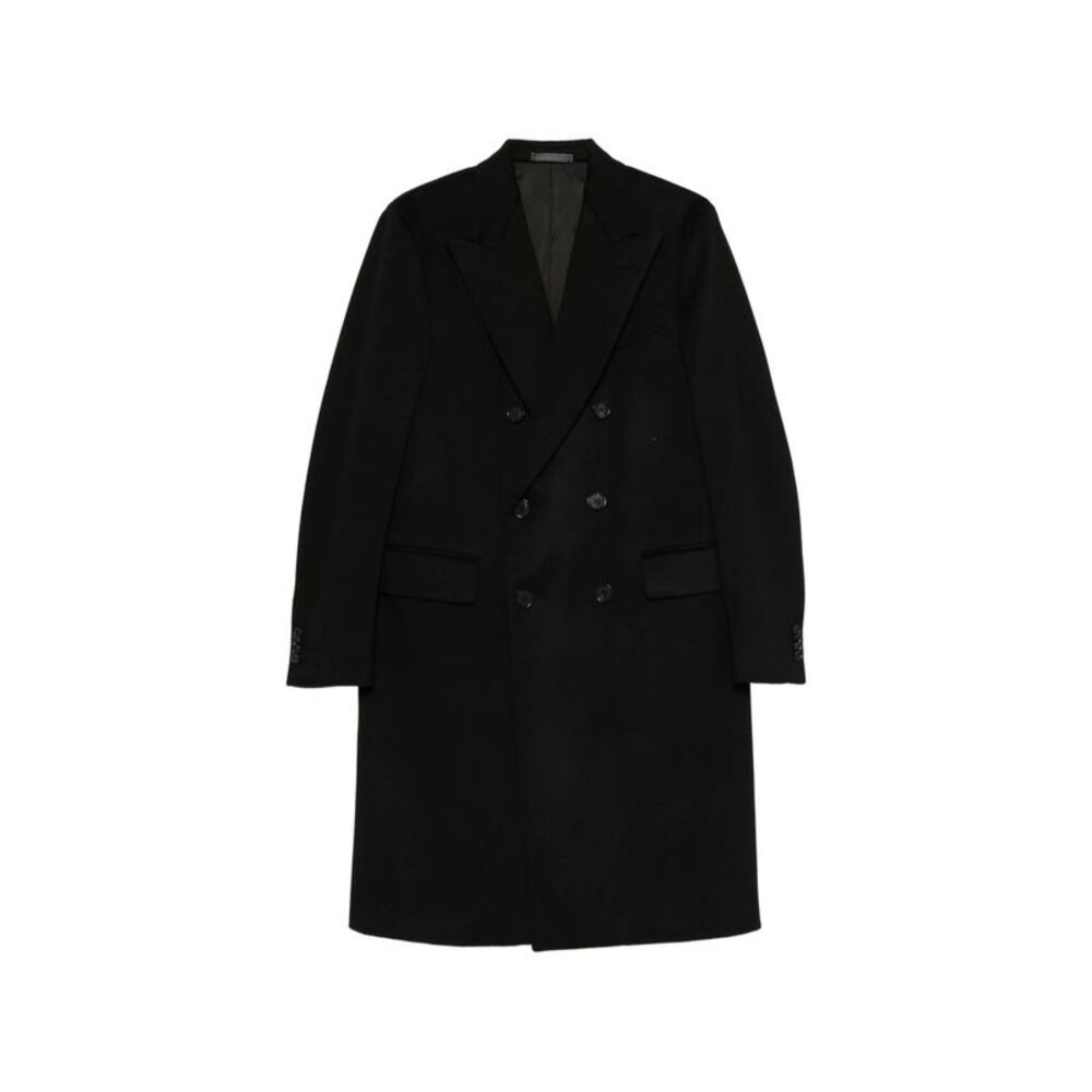 Caruso Black Coats - Double Breasted Coats Men